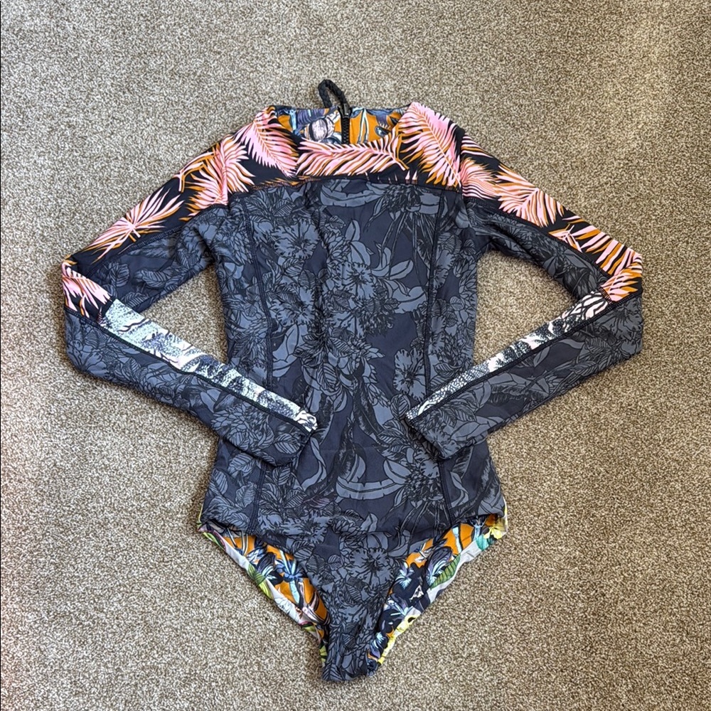 Maaji Floral Long Sleeve One Piece Swimsuit